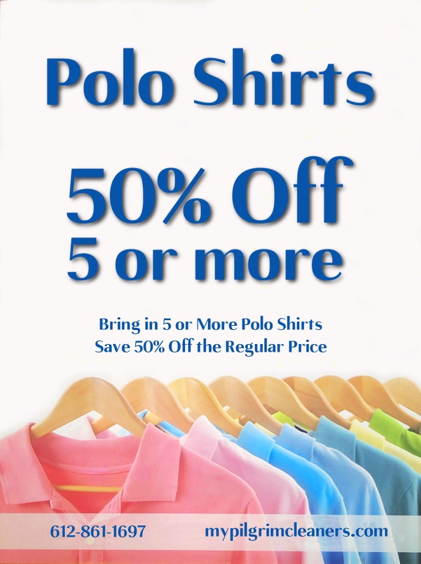 50% off on 5 or more Polo shirts